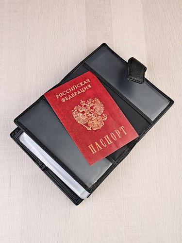  YK Обложка 3в1 "080B" б/н (нат. кожа) 