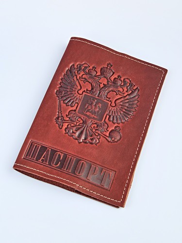 YR Обложка на паспорт герб большой (КРС/нат.кожа) 